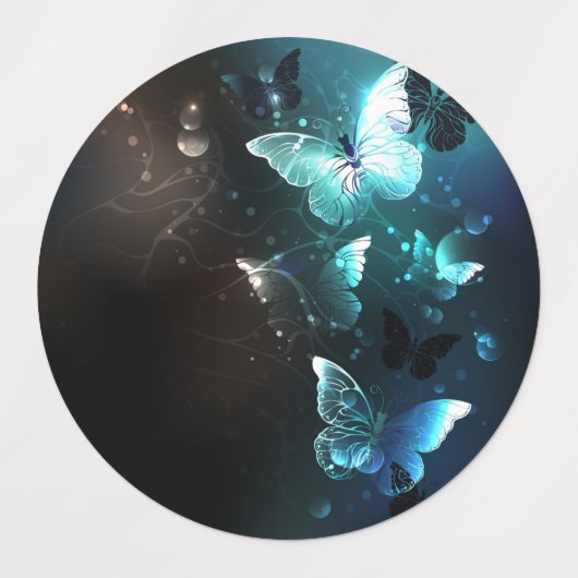 Mint Night Butterflies Labels (Design 1)