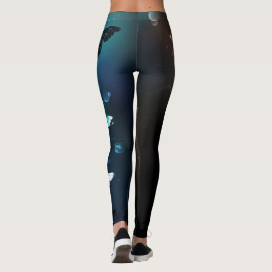 Mint Night Butterflies Leggings (Achterkant)