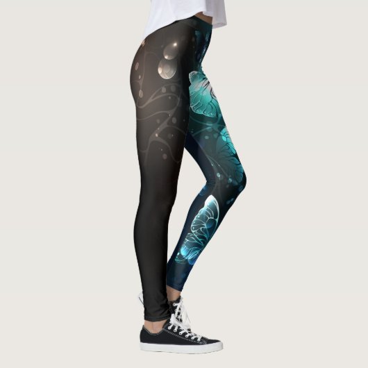 Mint Night Butterflies Leggings (Rechts)