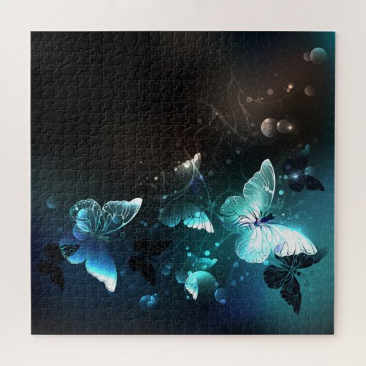 Mint Night Butterflies Legpuzzel (Horizontaal)