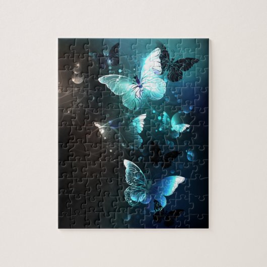 Mint Night Butterflies Legpuzzel (Verticaal)