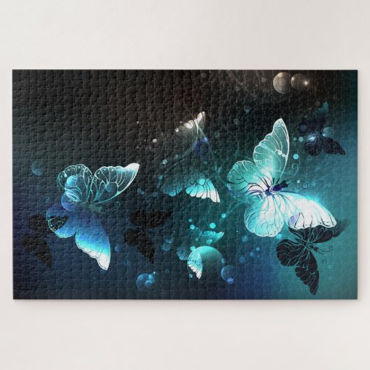 Mint Night Butterflies Legpuzzel (Horizontaal)
