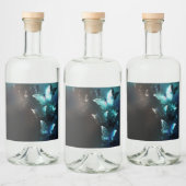 Mint Night Butterflies Likeurfles Etiket (Flessen)