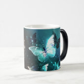 Mint Night Butterflies Magische Mok (Voorkant rechts)