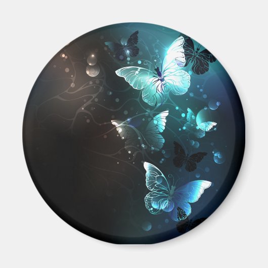 Mint Night Butterflies Magneet (Voorkant)