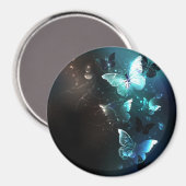 Mint Night Butterflies Magneet (Voorkant / Achterkant)