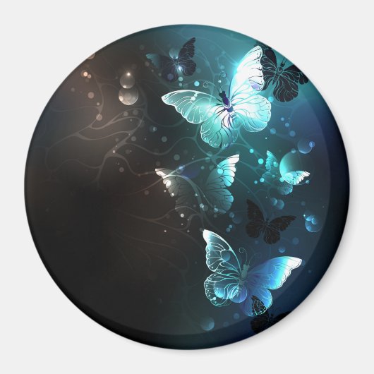 Mint Night Butterflies Magneet (Voorkant)
