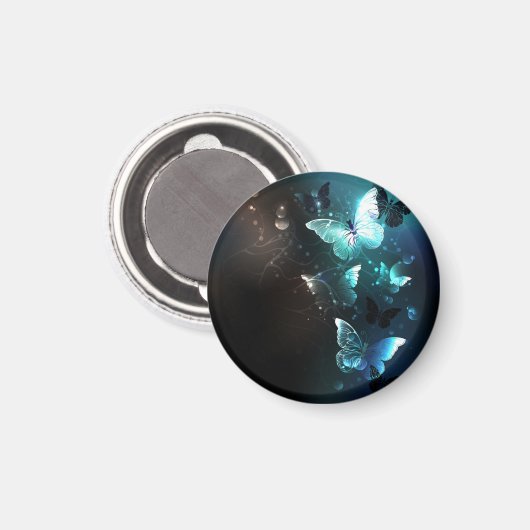 Mint Night Butterflies Magneet (Voorkant / Achterkant)