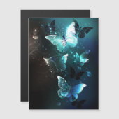 Mint Night Butterflies Magnetische Uitnodiging (Voorkant / Achterkant)