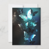 Mint Night Butterflies Magnetische Uitnodiging (Voorkant)