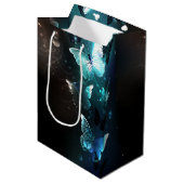 Mint Night Butterflies Medium Cadeauzakje (Voorkant Gekanteld)