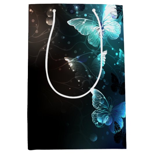 Mint Night Butterflies Medium Cadeauzakje (Voorkant)