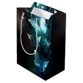 Mint Night Butterflies Medium Cadeauzakje (Achterkant Gekanteld)