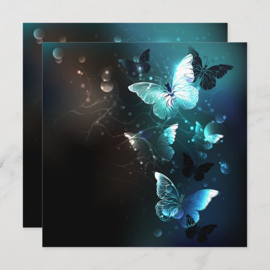 Mint Night Butterflies Menu (Voorkant / Achterkant)