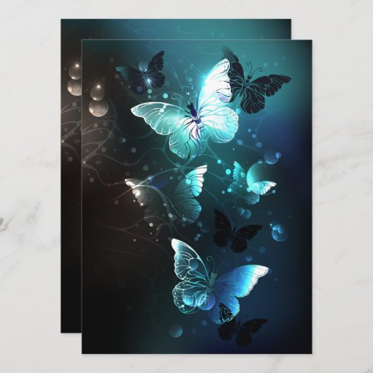 Mint Night Butterflies Menu (Voorkant / Achterkant)