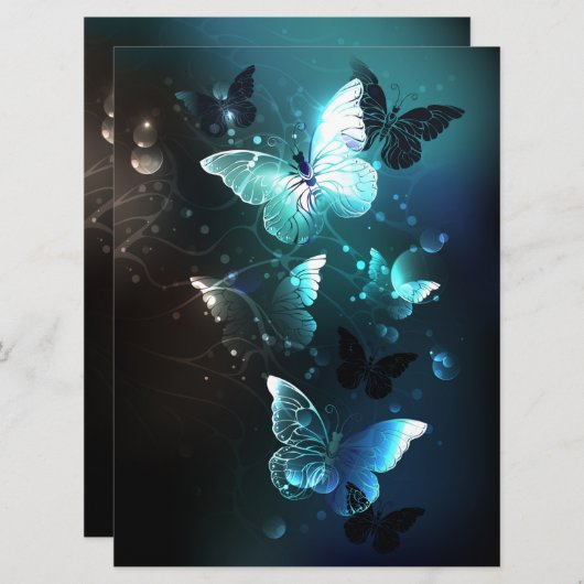 Mint Night Butterflies Menu (Voorkant / Achterkant)