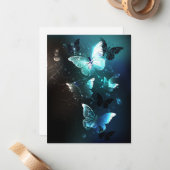 Mint Night Butterflies Notitiekaartje (Voorkant / Achterkant in situ)