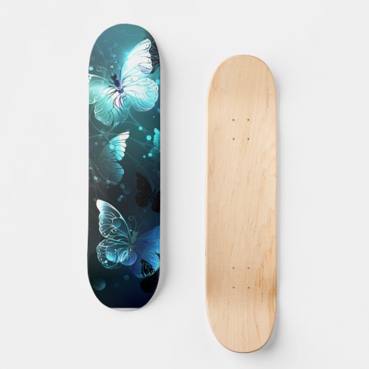 Mint Night Butterflies Persoonlijk Skateboard (Voorkant)