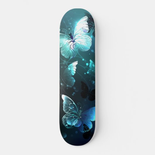 Mint Night Butterflies Persoonlijk Skateboard (Voorkant)