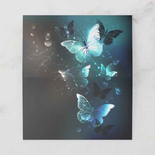 Mint Night Butterflies Plaatskaartje (Buitenkant ongevouwen)