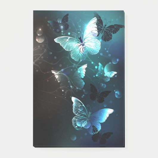 Mint Night Butterflies Post-it® Notes (Voorkant)
