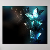 Mint Night Butterflies Poster (Voorkant)
