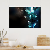 Mint Night Butterflies Poster (Keuken)