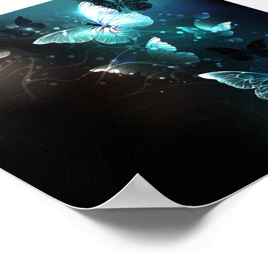 Mint Night Butterflies Poster (Hoek)