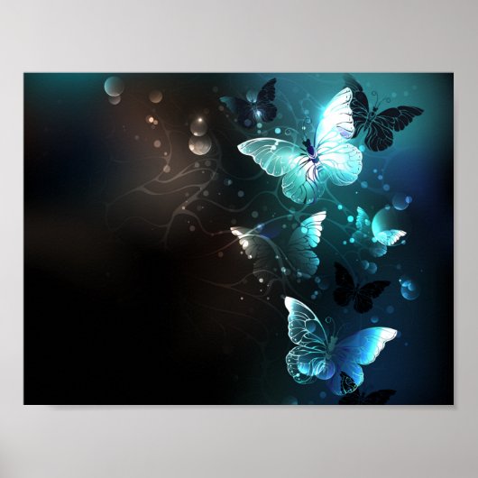 Mint Night Butterflies Poster (Voorkant)