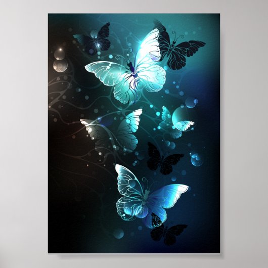Mint Night Butterflies Poster (Voorkant)