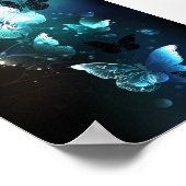 Mint Night Butterflies Poster (Hoek)