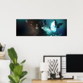 Mint Night Butterflies Poster (Thuiskantoor)