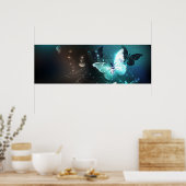 Mint Night Butterflies Poster (Keuken)