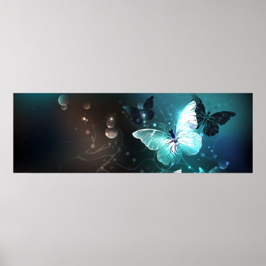 Mint Night Butterflies Poster (Voorkant)