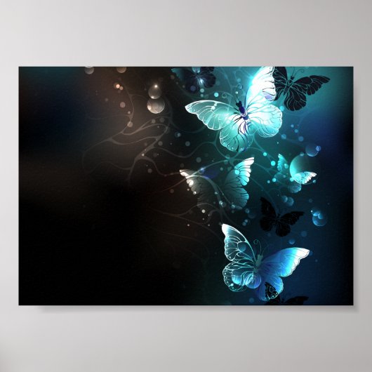 Mint Night Butterflies Poster (Voorkant)