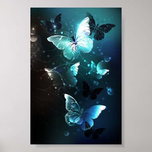Mint Night Butterflies Poster (Voorkant)