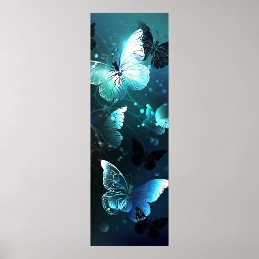 Mint Night Butterflies Poster (Voorkant)