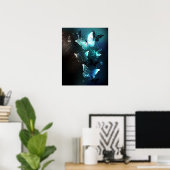 Mint Night Butterflies Poster (Thuiskantoor)