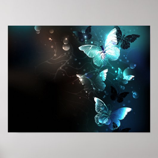 Mint Night Butterflies Poster (Voorkant)