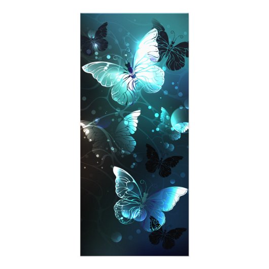 Mint Night Butterflies Reclamekaart (Voorkant)