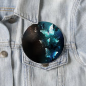 Mint Night Butterflies Ronde Button 4,0 Cm (In situ)