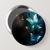 Mint Night Butterflies Ronde Button 4,0 Cm (Voorkant /achterkant)