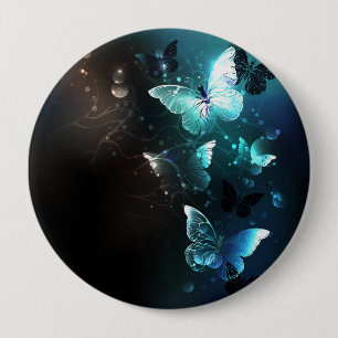 Mint Night Butterflies Ronde Button 4,0 Cm