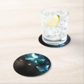 Mint Night Butterflies Ronde Kartonnen Onderzetter (Insitu)