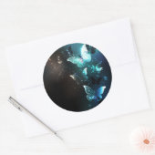 Mint Night Butterflies Ronde Sticker (Envelop)