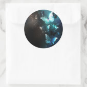 Mint Night Butterflies Ronde Sticker (Tas)