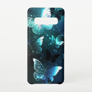 Mint Night Butterflies Samsung Galaxy S10 Hoesje
