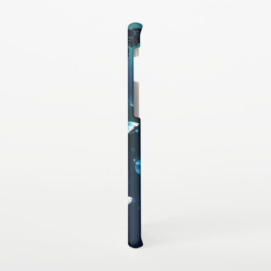 Mint Night Butterflies Samsung Galaxy Hoesje (Linkerkant)