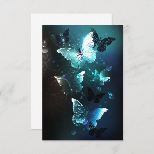 Mint Night Butterflies Save The Date (Voorkant / Achterkant)