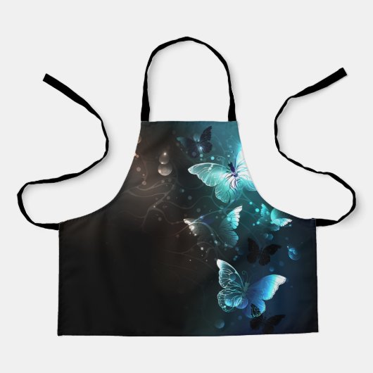 Mint Night Butterflies Schort (Voorkant)